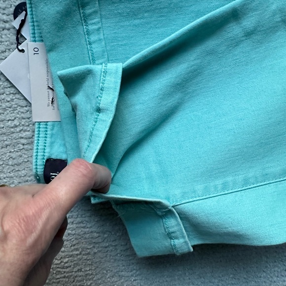 NYDJ- NWT Marilyn Ankle Cuffed Blue Daisy Turquoise SZ 10 - Picture 4 of 4